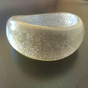 🌟RARE🌟 vintage silver glitter STARDUST bangle bracelet